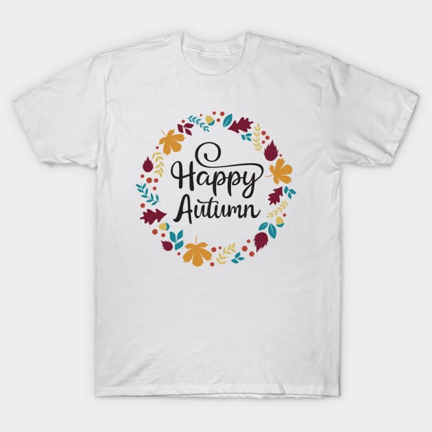 Happy Autumn T-Shirt by Ombre Dreams